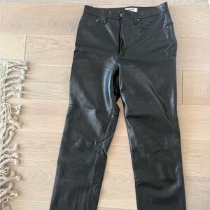 Agolde Shiny Black Leather Pants
